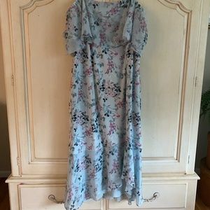 Adrianna Papell Floral Off the Shoulder Midi Dress 16W